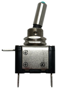 Blue Heavy Duty LED Illuminated ON / OFF Metal Toggle Switch SPST - 20 Amps @ 12 Volts