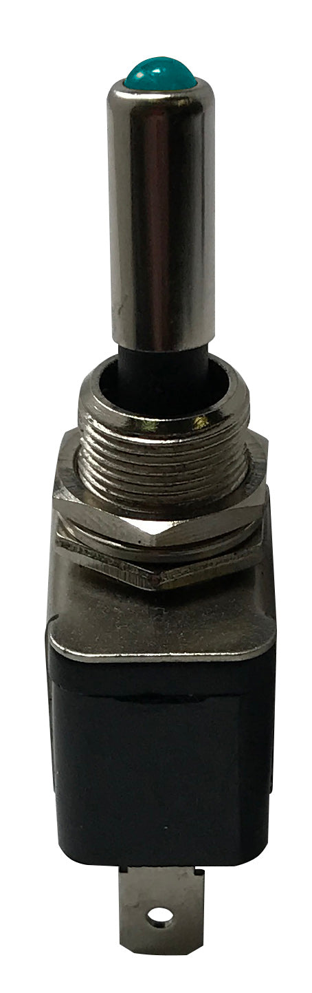 Blue Heavy Duty LED Illuminated ON / OFF Metal Toggle Switch SPST - 20 Amps @ 12 Volts