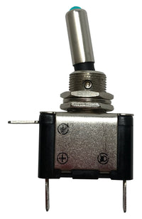 Blue Heavy Duty LED Illuminated ON / OFF Metal Toggle Switch SPST - 20 Amps @ 12 Volts