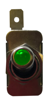 Green Heavy Duty LED Illuminated ON / OFF Metal Toggle Switch SPST - 20 Amps @ 12 Volts
