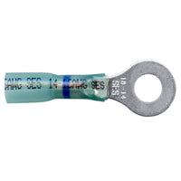 Heat Shrink & Crimp Blue Long Neck Ring Terminal 16-14 Gauge 5/16 Stud - 100 Pack