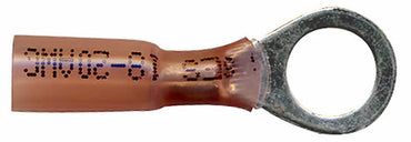 Heat Shrink & Crimp Red Ring Terminal 22-18 Gauge 3/8 Stud - 10 Pack