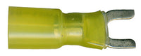 Heat Shrink & Crimp Yellow Spade Terminal 12-10 Gauge #6 Stud - 100 Pack