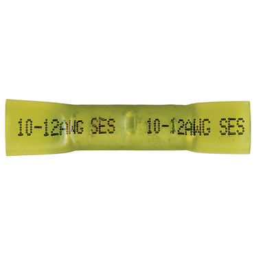 Heat Shrink & Crimp Yellow Butt Connector 12-10 Gauge - 100 Pack