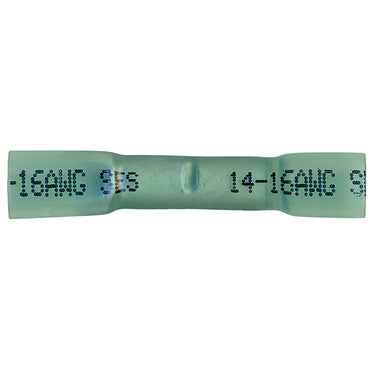 Heat Shrink & Crimp Blue Butt Connector 16-14 Gauge - 100 Pack