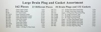 163 Piece Large Oil Drain Plug And Gasket Assortment Kit