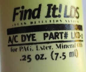 Find It! LDS - AC Dye for PAG - Ester - Mineral Oils - 0.25 oz