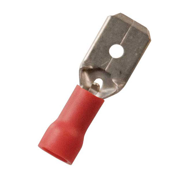 100-Pack Red Vinyl Female Quick Disconnect Terminals – 22-18 Gauge, .110" Tab