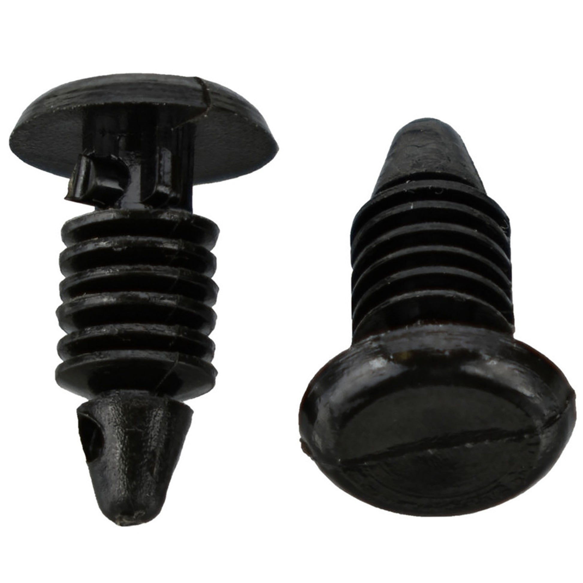 Black Nylon Weatherstrip Clip Retainers - 3/16" Hole - 17/32" Stem - 3/8" Head - 25 Pack