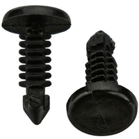 Black Nylon Dash Panel Clip Retainers - 3/16" Hole - 21/32" Stem - 7/16" Head - 50 Pack