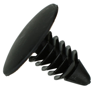 Black Nylon Bumper & Fender Shield Clip Retainers - 1/4" Hole - 21/32" Stem - 100 Pack