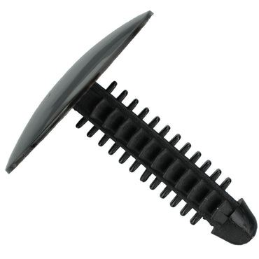 Black Nylon Shield Clip Retainers - 1/4" Hole - 1 1/16" Stem - 1" Head - 25 Pack