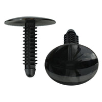 Black Nylon Shield Clip Retainers - 1/4" Hole - 1 1/16" Stem - 1" Head - 25 Pack
