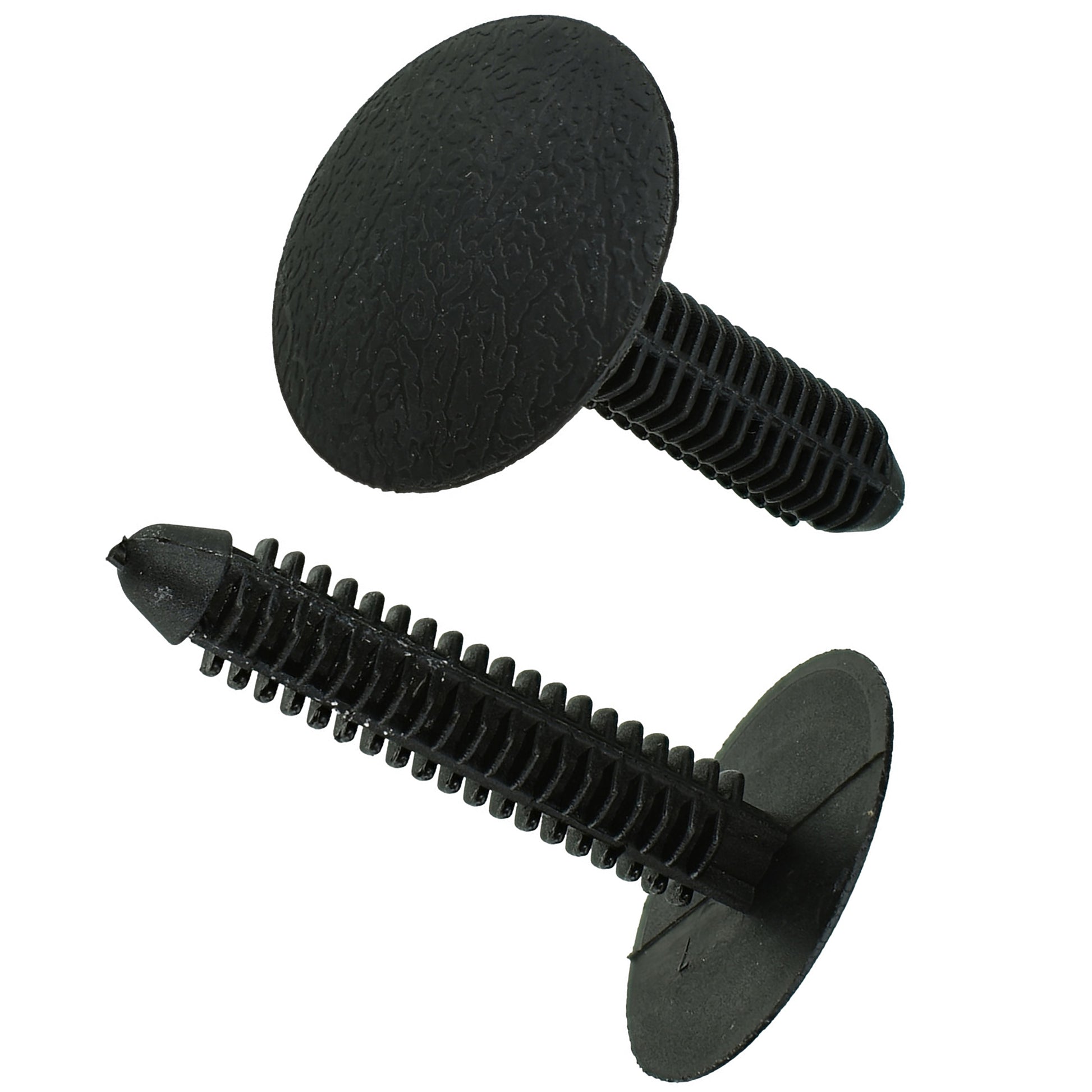 Black Nylon Interior Trim Clip Retainers - 9/32" Hole - 38.5 MM Stem - 26 MM Head - 25 Pack