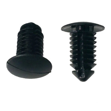 Black Nylon Trim Panel Clip Retainers - 23/64" Hole - 19.5 MM Stem - 16 MM Head - 50 Pack