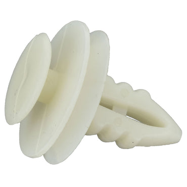 White Nylon Door Trim Panel Clip Retainer - 8 MM Hole 21/32" Stem 1/2" Head - 50 Pack