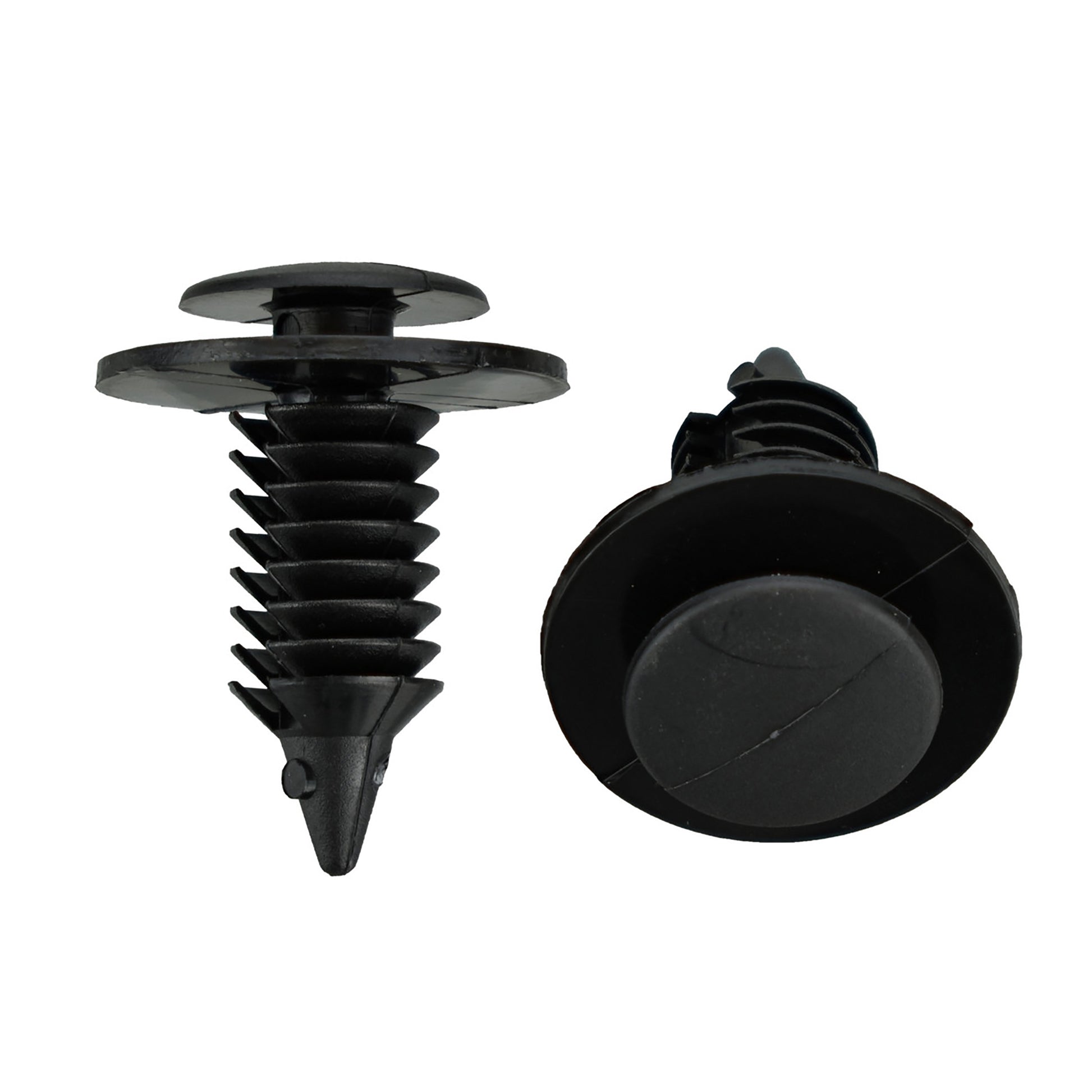 Black Nylon Door Trim Panel Clip Retainer - 7 MM Hole 19 MM Stem 12.5 MM Head - 50 Pack