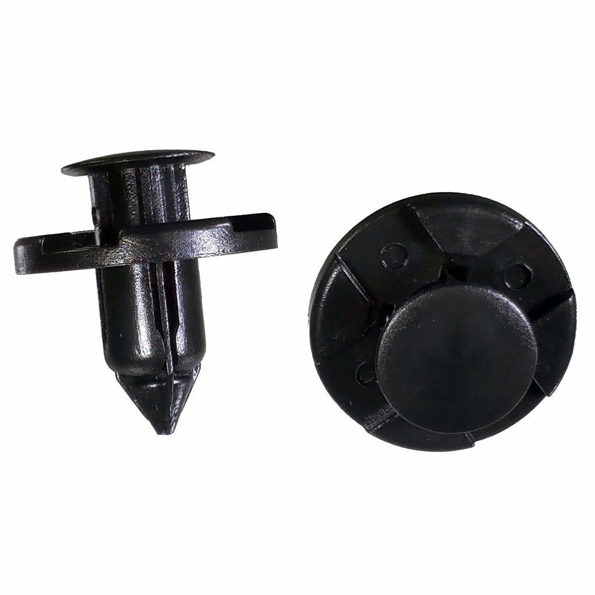 Black Nylon Push Retainer Clips - 5/16" Hole - 13 MM Stem - 20 MM Flange - 15 Pack