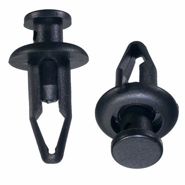 Black Nylon Body Side Moulding Push Retainer - 5/16" Hole 20 MM Stem 16 MM Flange - 25 Pack