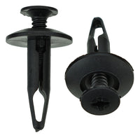 Black Nylon Radiator Shroud Phillips Screw Push Retainer 1/4" Hole 29/32" Stem - 25 Pack