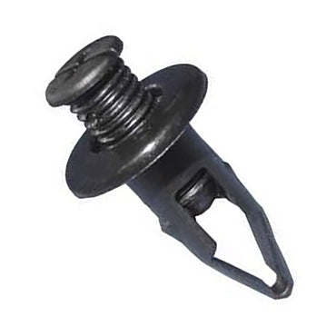 Black Nylon Bumper Fascia Phillips Screw Push Retainer 25/64" Hole 28 MM Stem - 10 Pack