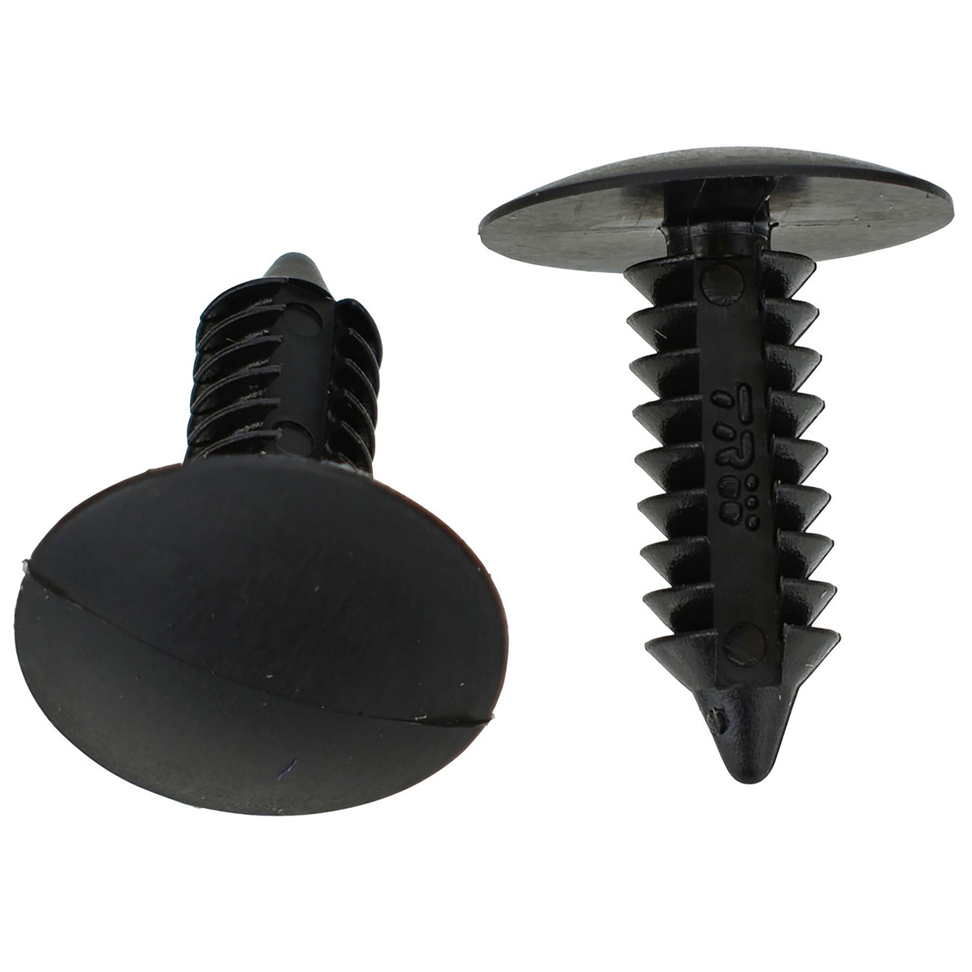 Black Nylon Shield Clip Retainers - 7/32" Hole - 3/4" Stem - 21/32" Head - 50 Pack