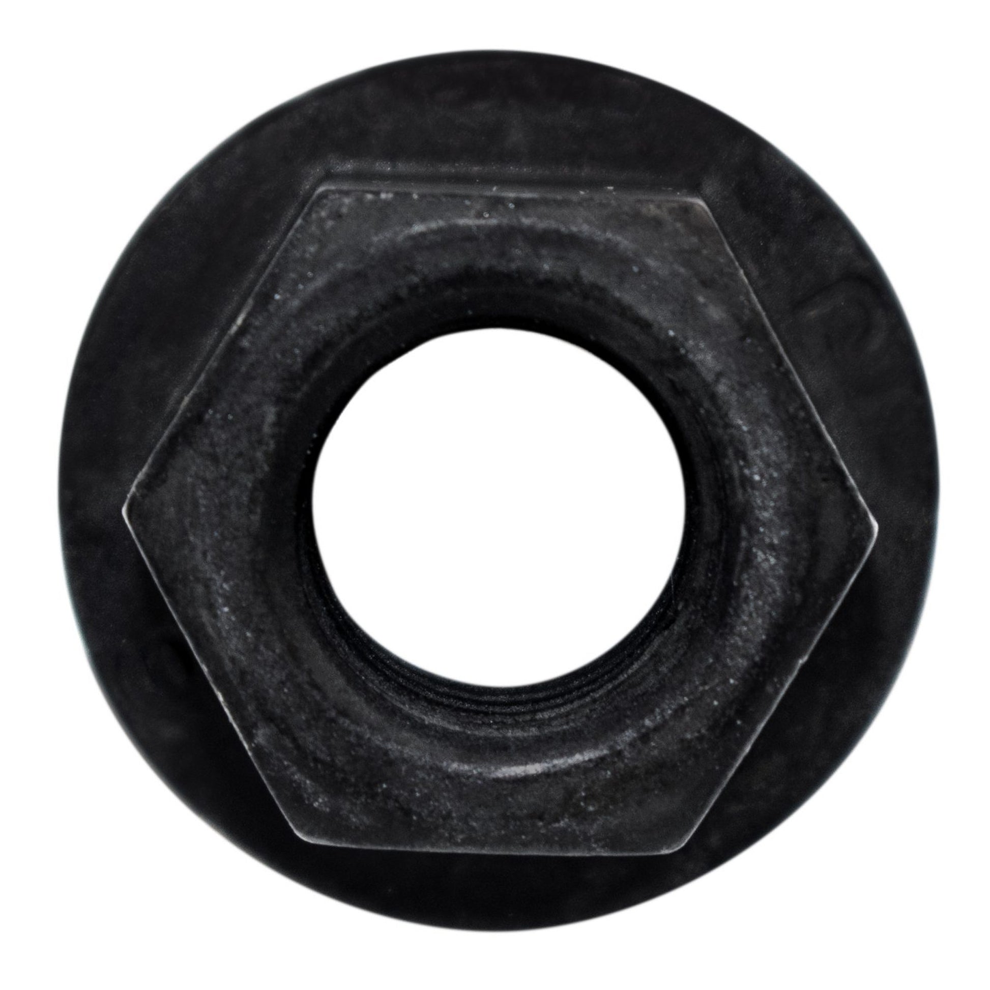 Black Hex Flange Nuts - 10-1.5 MM Screw Size - 15 MM Hex - 21 MM O.D. Flange - 25 Pack