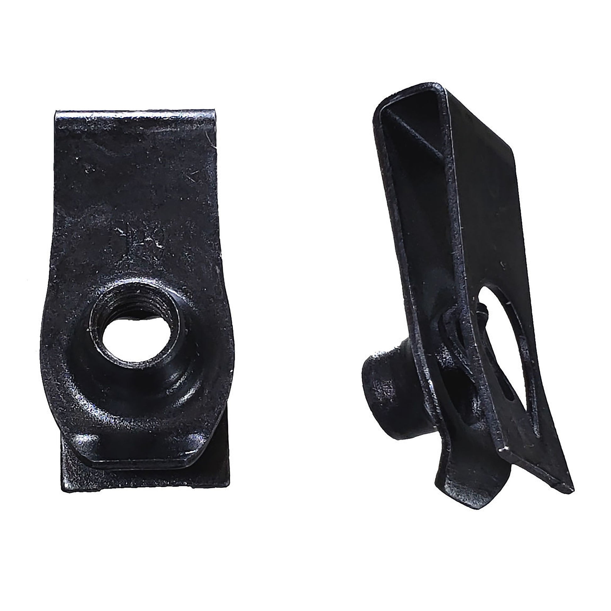 Black Long Extruded "U" Nuts - 6-1.0 MM Screw Size - 1 MM - 2.5 MM Panel - 25 Pack