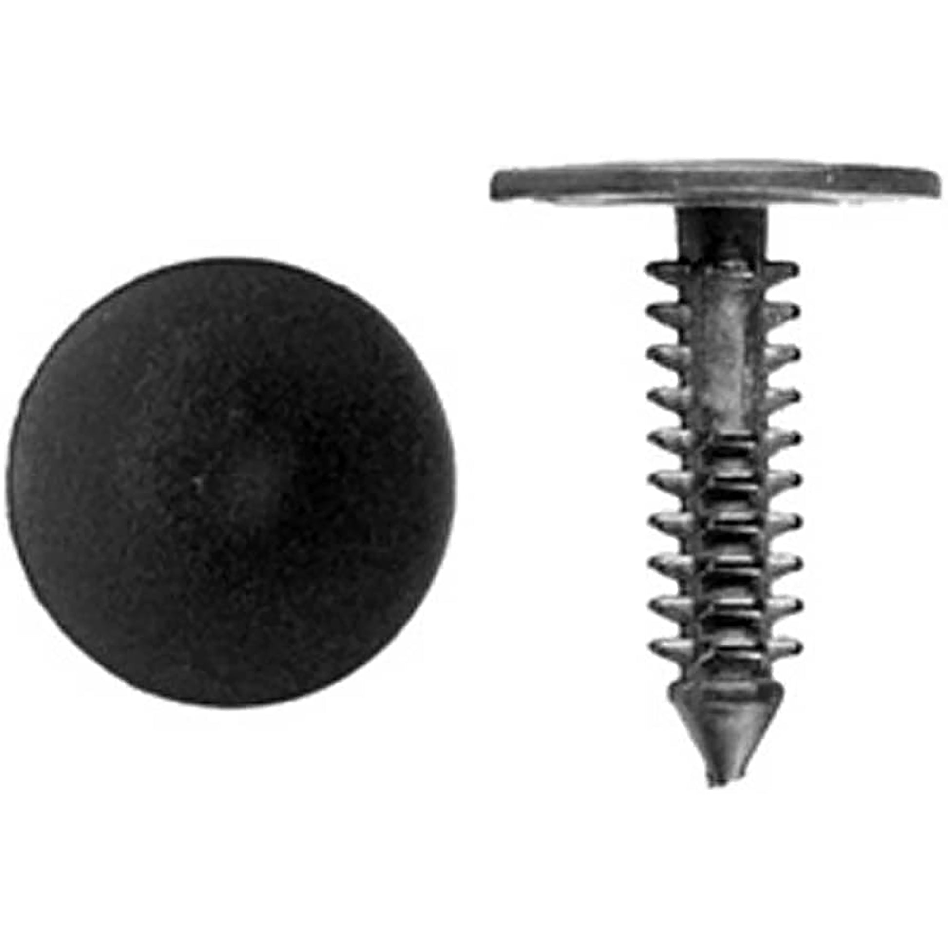Black Nylon Shroud Vent Grille To Panel Retainer Clips - 13/64" Hole - 3/4" Stem - 50 Pack