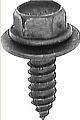 Black Loose Washer Screw, 1.00 x 25mm, 10mm Indented Hex Washer Head, 24mm O.D. - 25 Pack