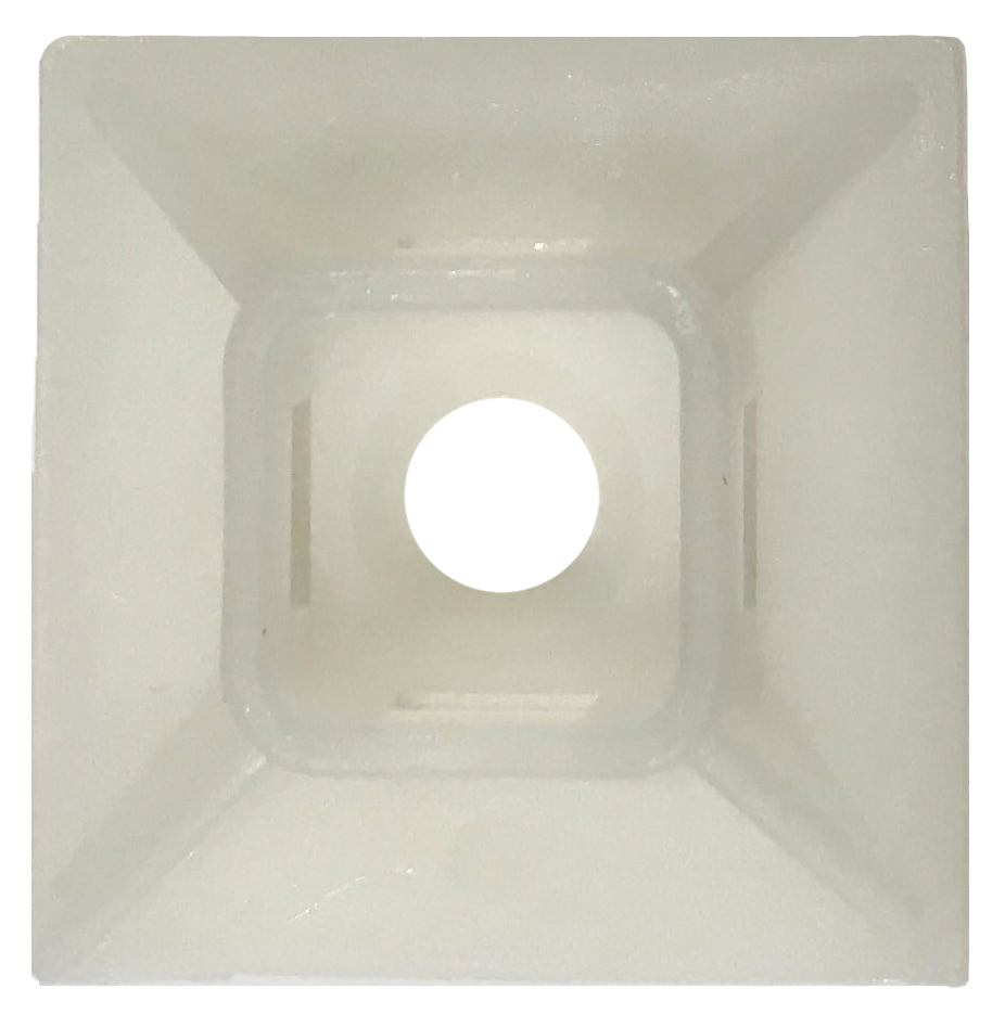 Cable Tie Mounts Natural 1 Inch 18lb-50lb - 100 Pack