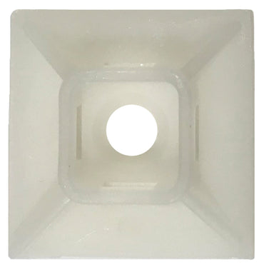Cable Tie Mounts Natural 1 Inch 18lb-50lb - 100 Pack