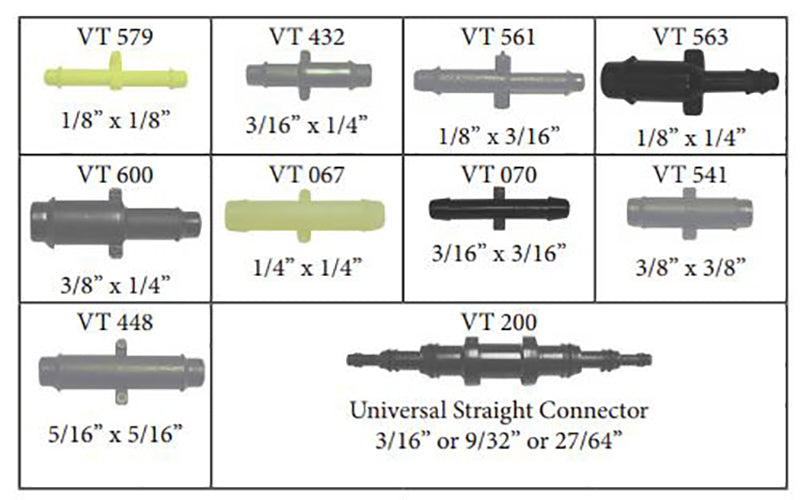 100 Piece Straight Vacuum Connector Assortment Kit