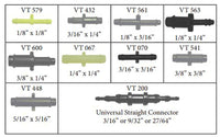 100 Piece Straight Vacuum Connector Assortment Kit
