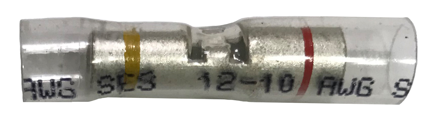 Optiseal Clear Heat Shrink & Crimp Step-Down Butt Connector 12-10 to 8 Gauge - 50 Pack