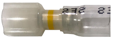 Optiseal Clear Heat Shrink & Crimp Yellow Male Quick Disconnect 12-10 Gauge .250 Tab - 10 Pack