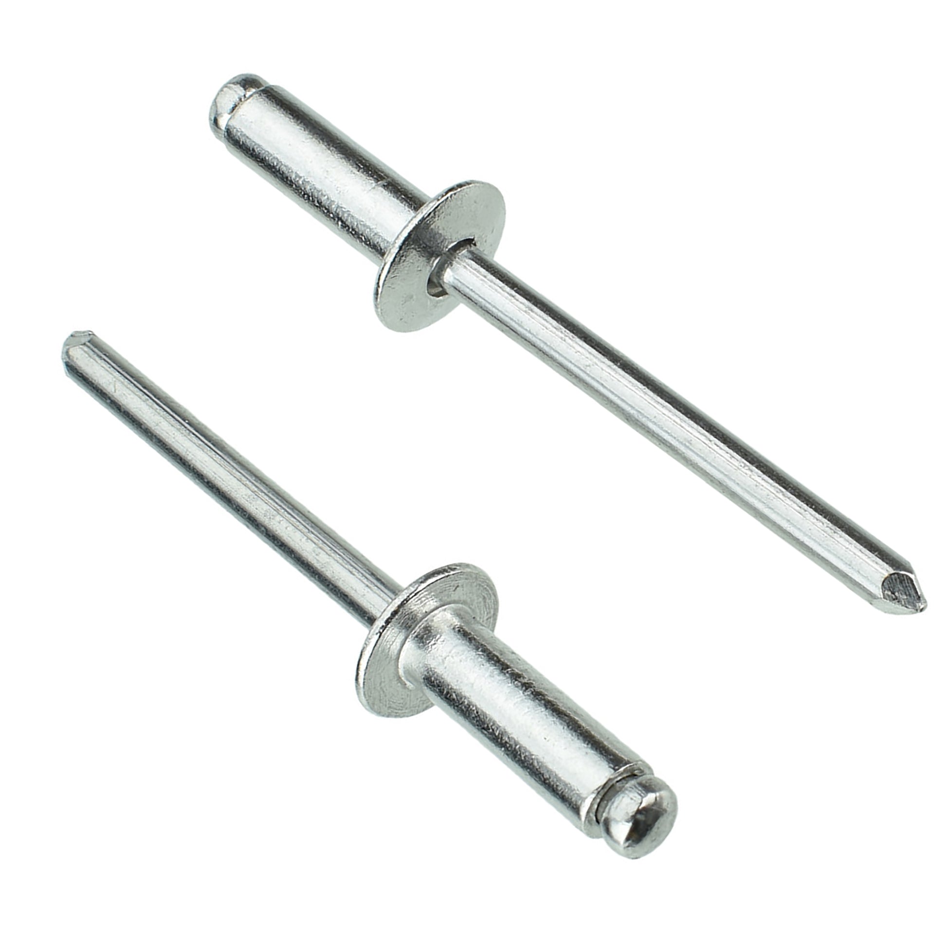 #66 Aluminum Pop Rivet Mandrel Retainer - 3/16" Dia. 3/8" Flange 17/32" Length - 100 Pack