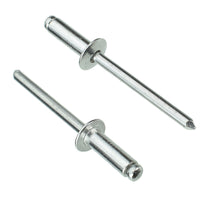 #66 Aluminum Pop Rivet Mandrel Retainer - 3/16" Dia. 3/8" Flange 17/32" Length - 100 Pack