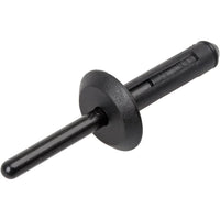 Black Nylon Blind Rivet Mandrel Retainer - 1/4" Dia. 1/2" Flange - 25 Pack