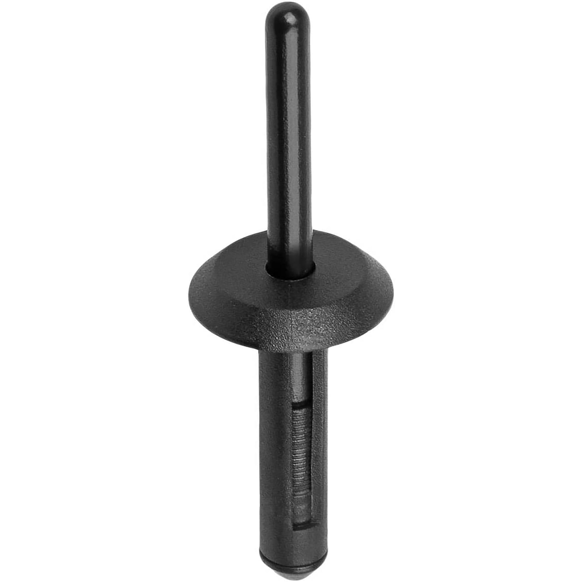 Black Nylon Blind Rivet Mandrel Retainer - 1/4" Dia. 1/2" Flange - 25 Pack