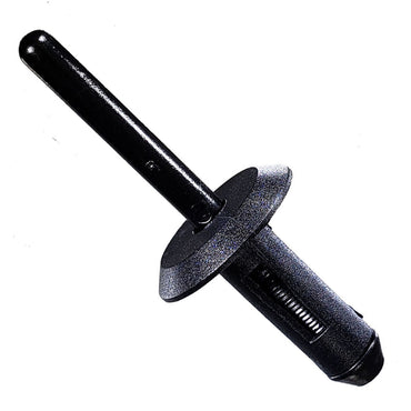 Black Nylon Blind Rivet Mandrel Retainer - 17/64" Dia. - 23/32" Flange - 25 Pack