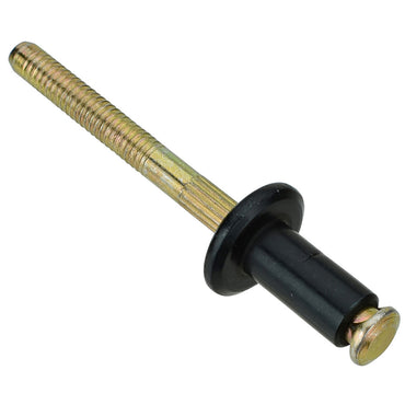 Black Aluminum Rivet Steel Mandrel Outside Door Handle Retainer - 1/4" Dia. - 25 Pack