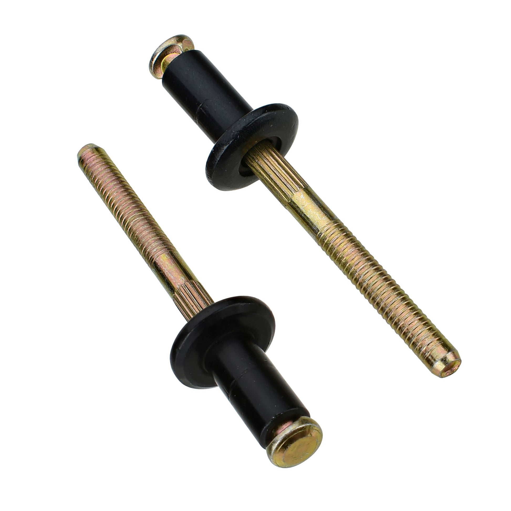 Black Aluminum Rivet Steel Mandrel Outside Door Handle Retainer - 1/4" Dia. - 25 Pack