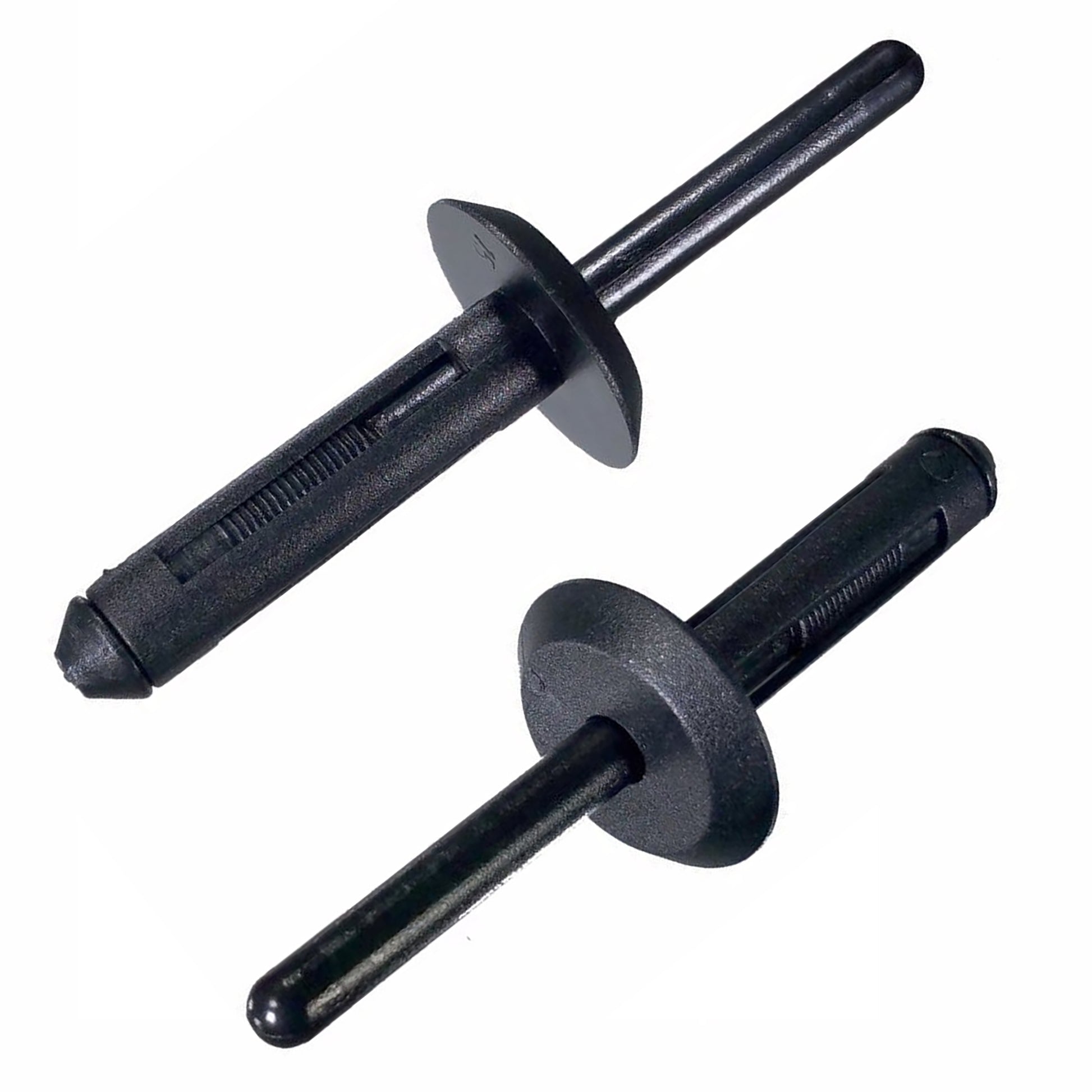 Black Nylon Blind Rivets Mandrel Retainer - 1/4" Dia. - 21/32" Flange - 25 Pack