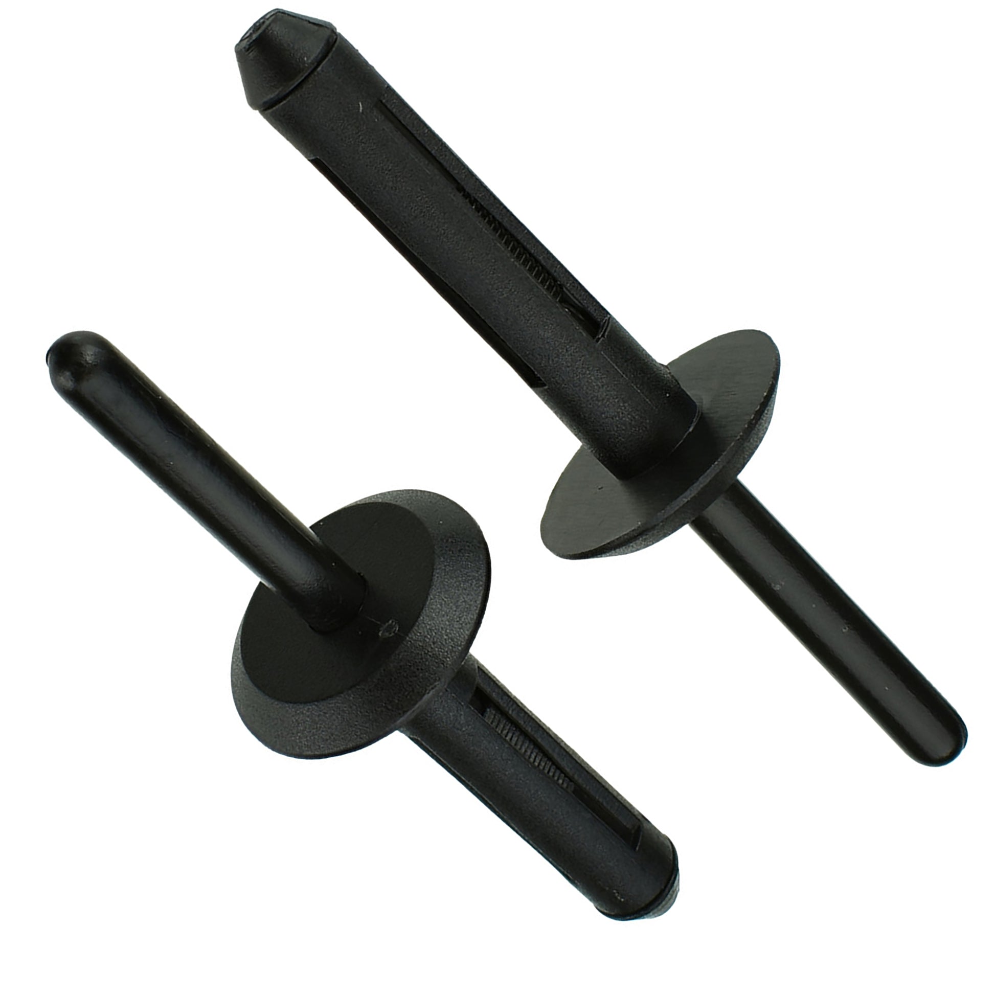 Black Nylon Blind Rivets Mandrel Retainer - 1/4" Dia. - 21/32" Flange - 25 Pack