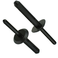 Black Nylon Blind Rivets Mandrel Retainer - 1/4" Dia. - 21/32" Flange - 25 Pack