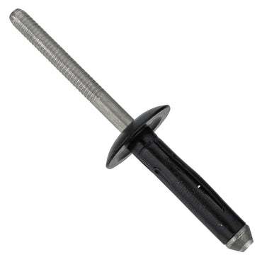 Black Aluminum Bumper Cover Rivets Mandrel Retainer - 1/4" Dia. - 11/16" Flange - 15 Pack