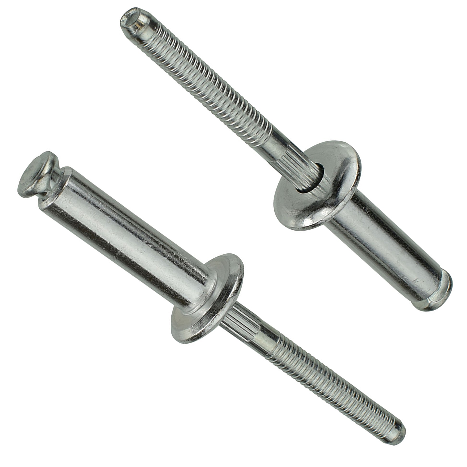 Aluminum Rivet Steel Mandrel Glass Stop Peel - 1/4" Dia. - 1/2" Flange - 25 Pack
