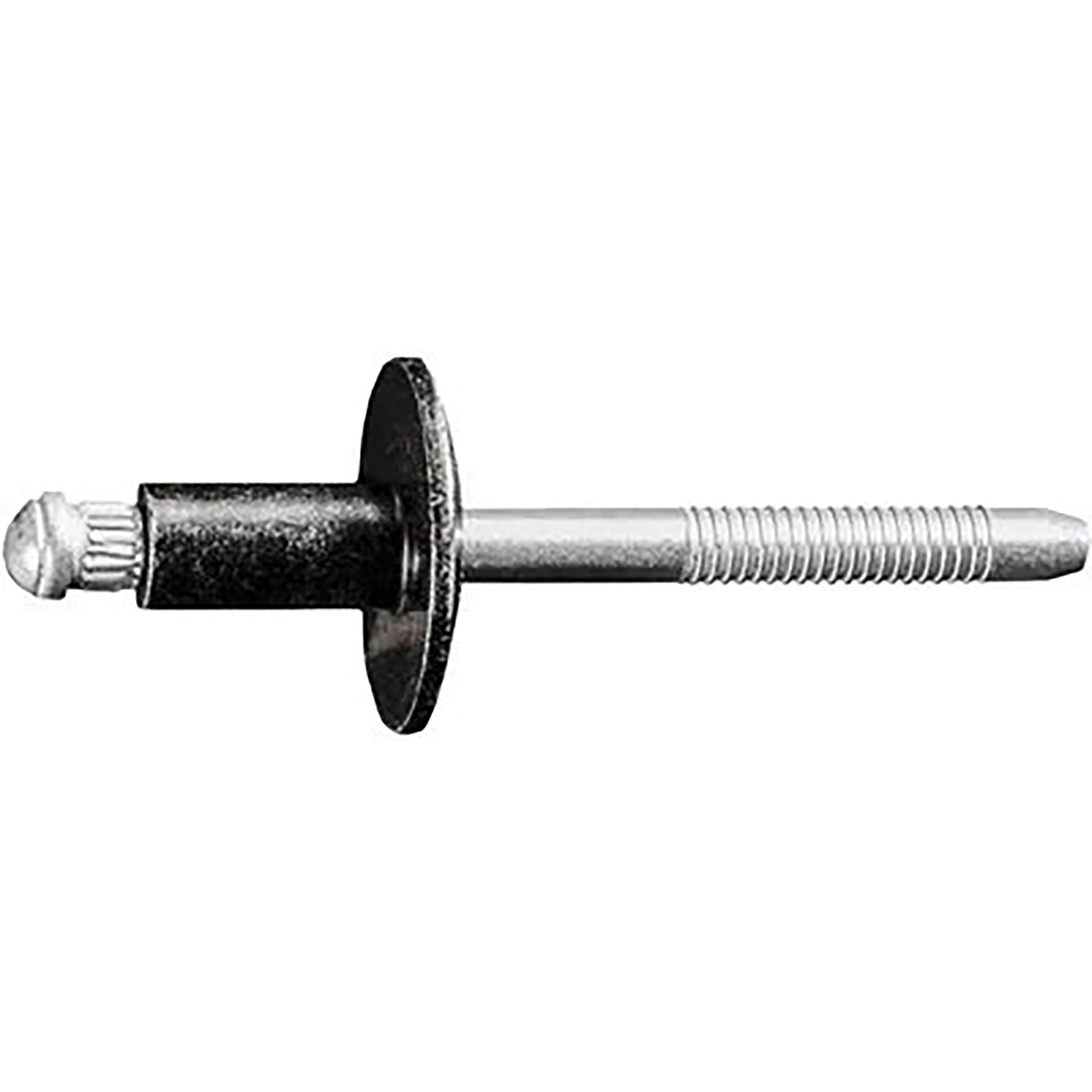 Black Steel Bumper Assembly Mandrel Rivet Retainer - 1/4" Dia. - 3/4" Flange - 25 Pack