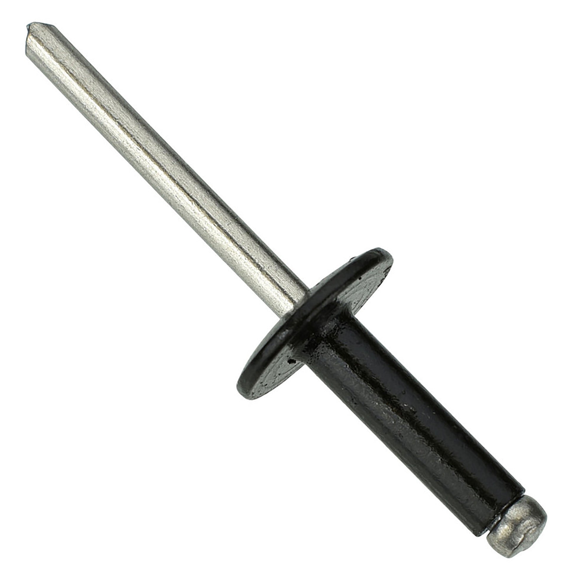 Black Aluminum Grille & Fascia Pop Mandrel Rivet Retainer - 3/16" Dia. - 25 Pack